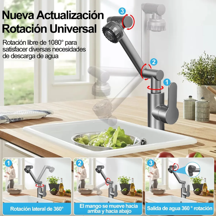 Llave Grifo Movible Giratorio grifería Flexible 360
