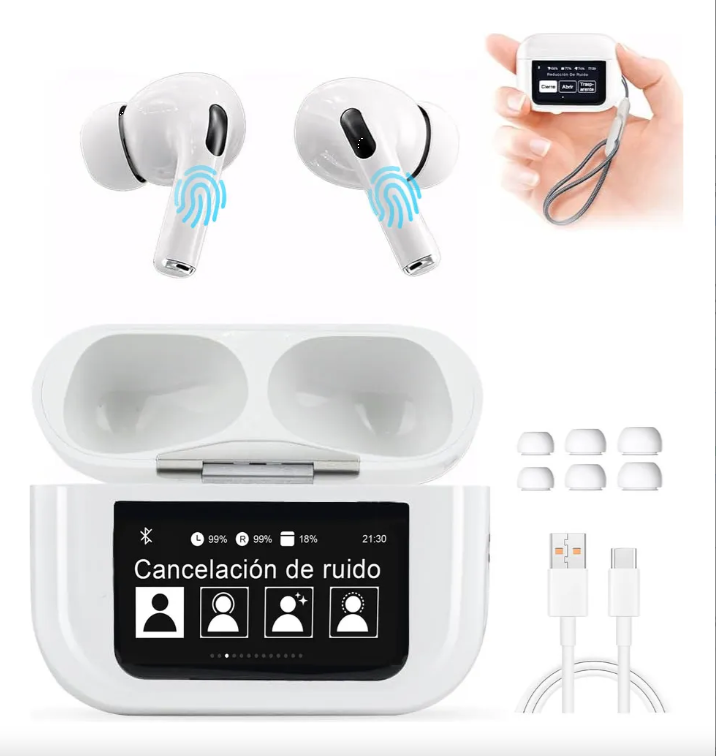 Audifonos Auriculares Inalámbricos Con Pantalla Táctil Compatible Con iPhone Android A9 PRO