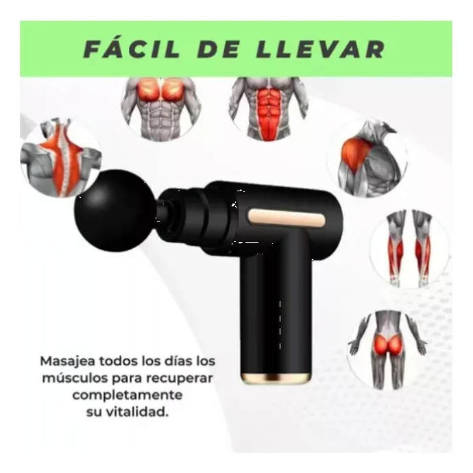 Pistola masaje Recargable 6 Velocidades Dolores Musculares 