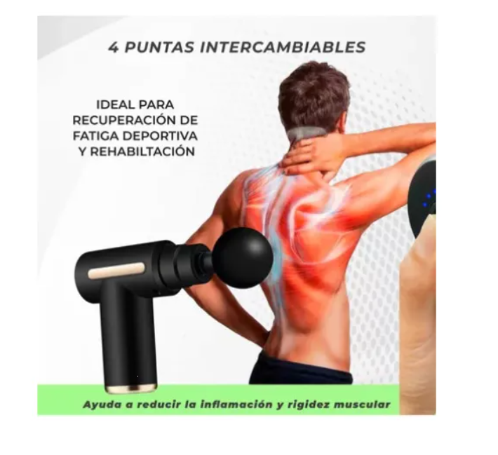 Pistola masaje Recargable 6 Velocidades Dolores Musculares 