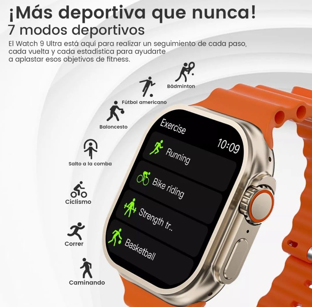 Reloj Smartwatch Inteligente mas 7 Correas Android y IOS ULTRA