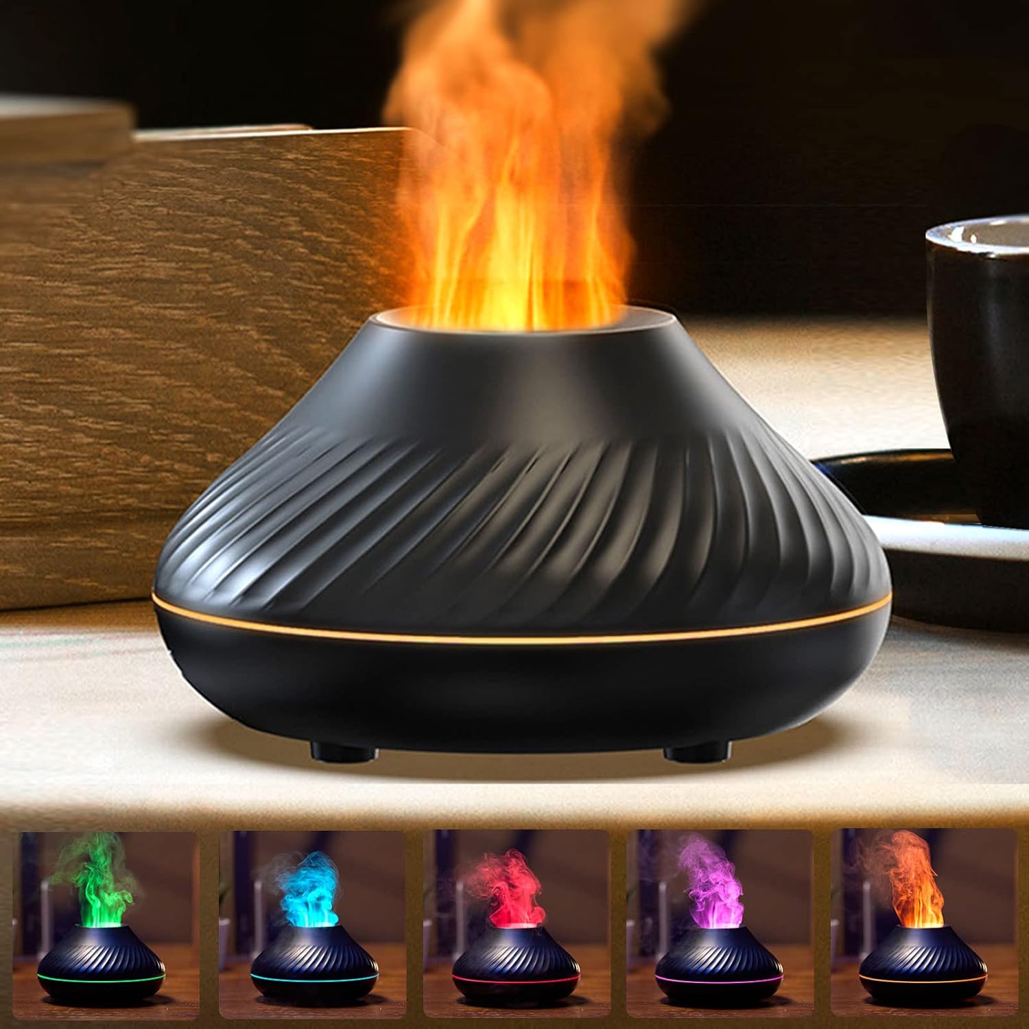 Humidificador difusor de aromas Luz Led Volcan Aromaterapia