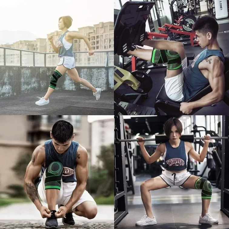 Rodillera deportiva ajustable elástica Compresión Crossfit Gym 