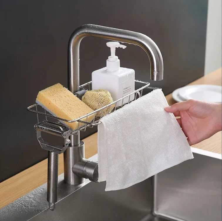 Soporte bandeja Esponja Para Fregadero Cocina baño de acero