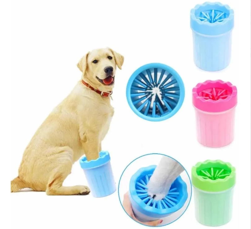 Envase Limpiador De Patas Mascotas cepillo Perro Gato 