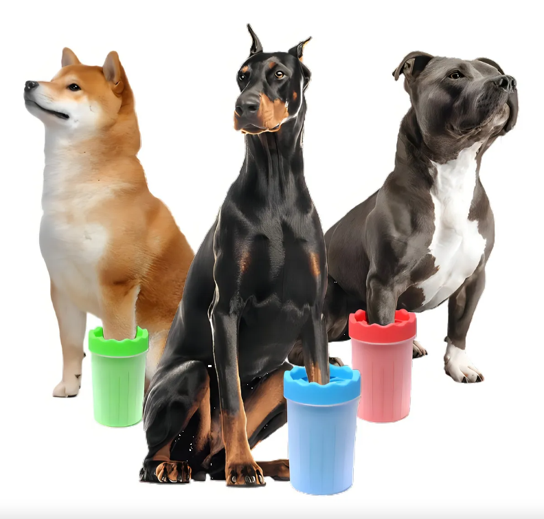 Envase Limpiador De Patas Mascotas cepillo Perro Gato 
