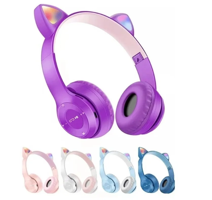 Audifonos Inalámbricos Bluetooth Con Luces Orejas De Gato