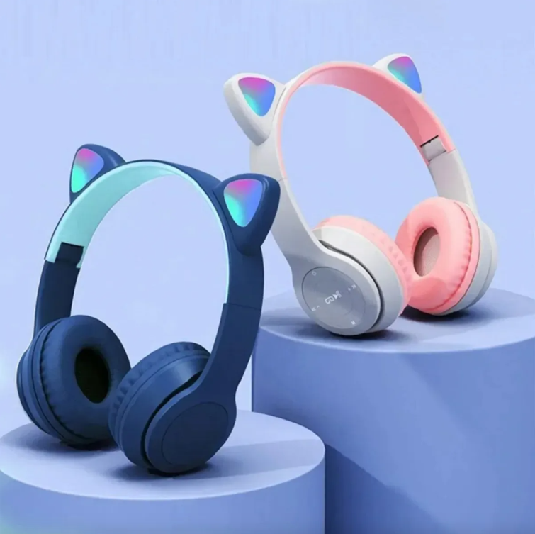 Audifonos Inalámbricos Bluetooth Con Luces Orejas De Gato