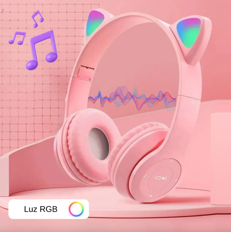 Audifonos Inalámbricos Bluetooth Con Luces Orejas De Gato