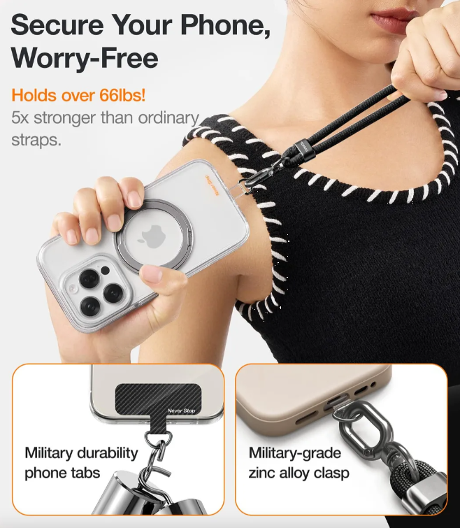 Cordón Para Teléfono Bandolera Ajustable Antirrobo