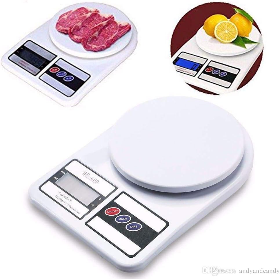 Peso Digital Gramera Balanza De Cocina Portátil 10kg con Tare