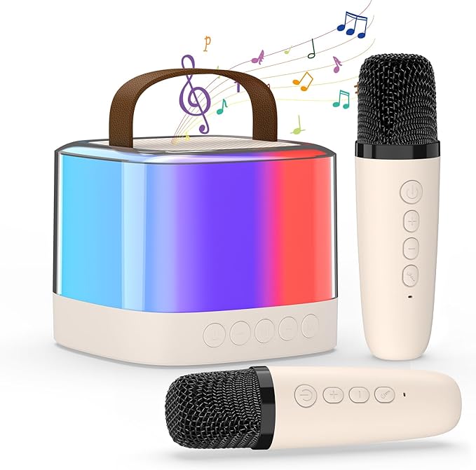 Corneta Portátil Karaoke Con 2 Micrófono Bluetooth Inalámbrica
