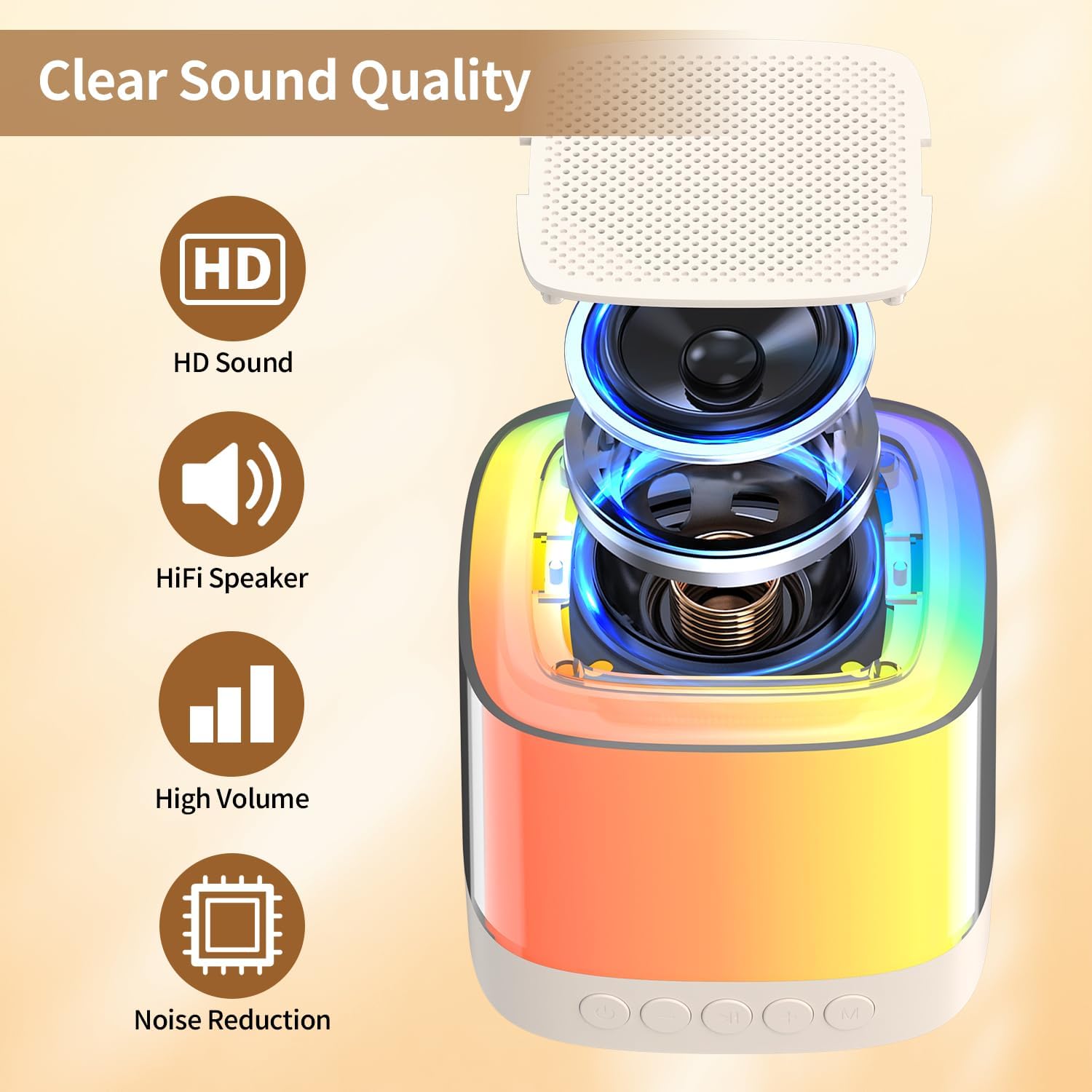 Corneta Portátil Karaoke Con 2 Micrófono Bluetooth Inalámbrica