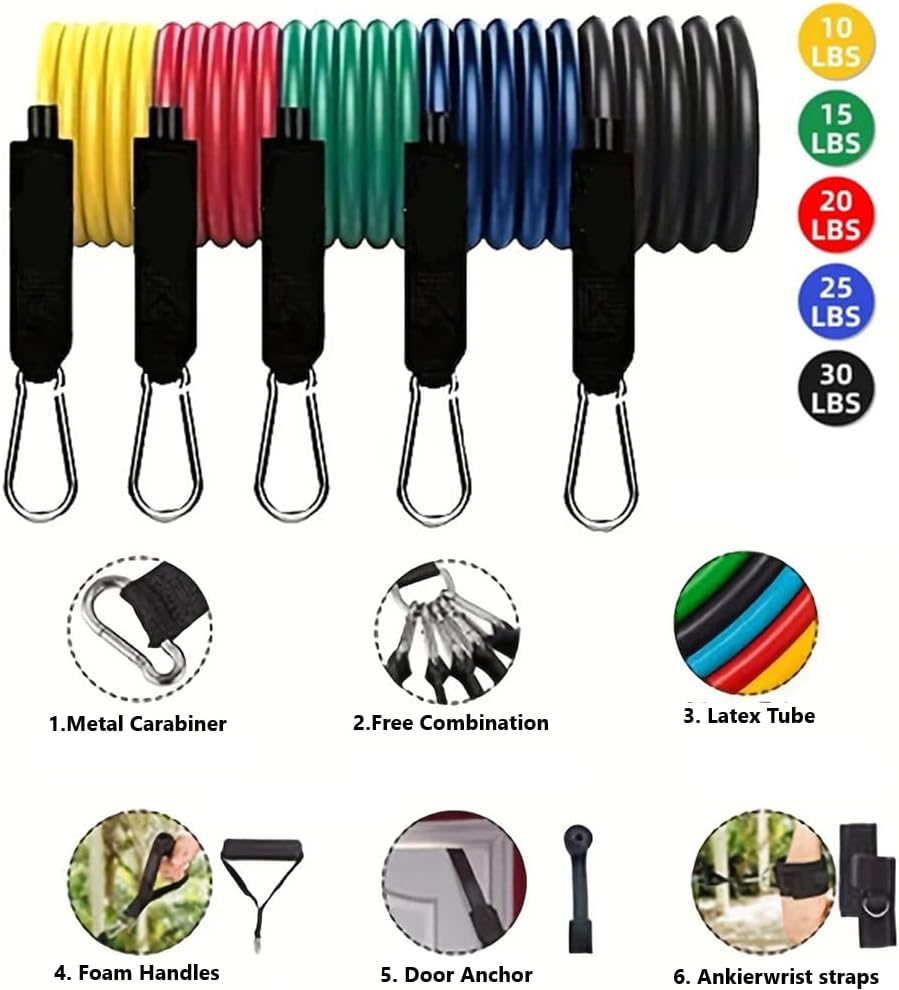 Set Bandas Elásticas Ligas De Resistencia Ejercicio Muscular
