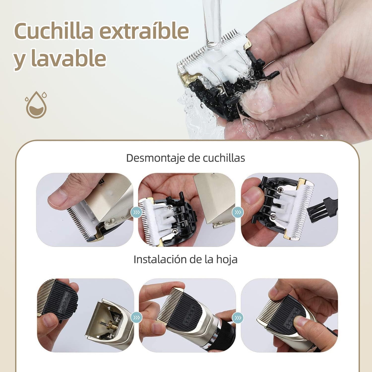 Kit Maquina de afeitar Perros Gatos Mascotas Recargable