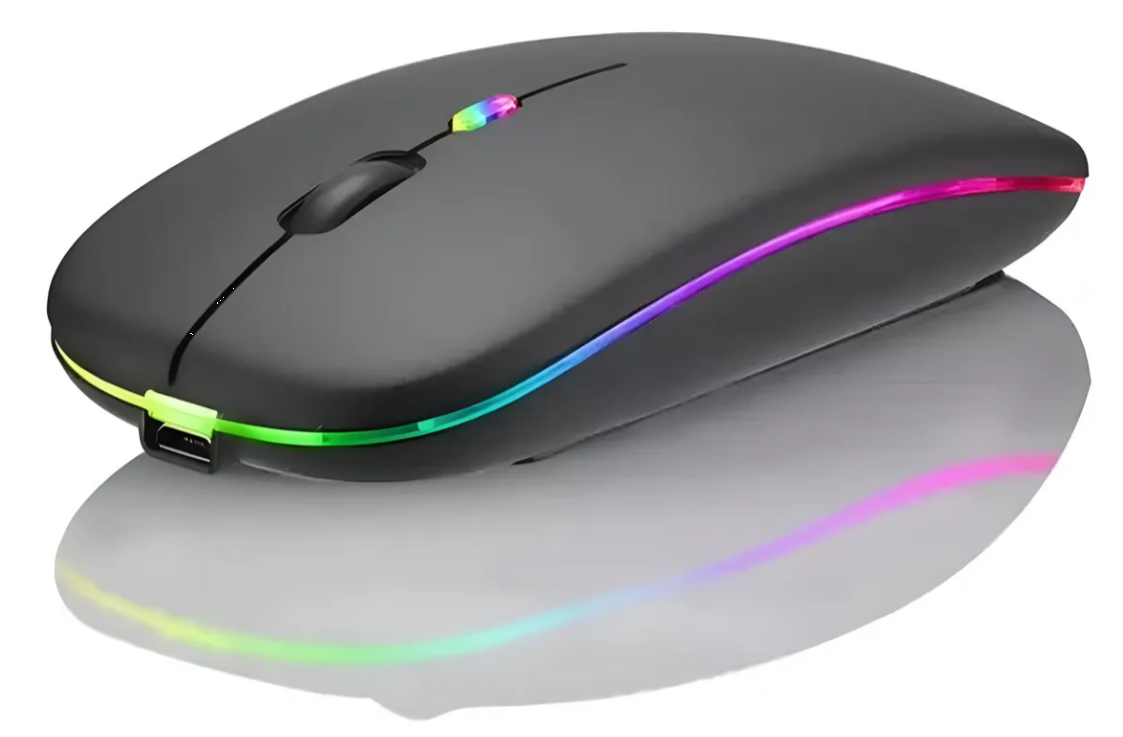 Mouse Dual Inalámbrico Recargable Led Rgb Optico Usb Bluetooth