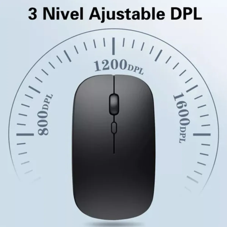 Mouse Dual Inalámbrico Recargable Led Rgb Optico Usb Bluetooth