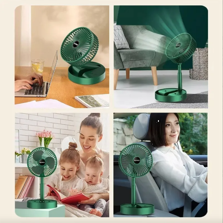 Ventilador Retráctil Portátil Recargable Y De Larga Duración