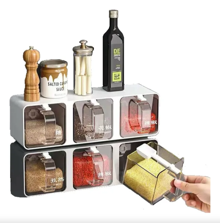 Organizador De Cocina Pegable Pared Porta Condimentos Recipientes