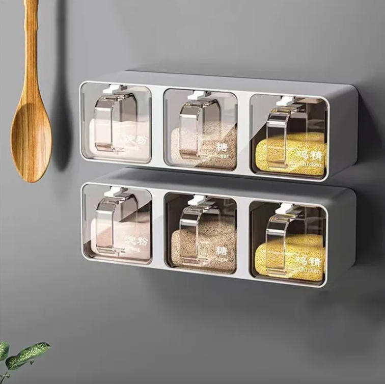 Organizador De Cocina Pegable Pared Porta Condimentos Recipientes