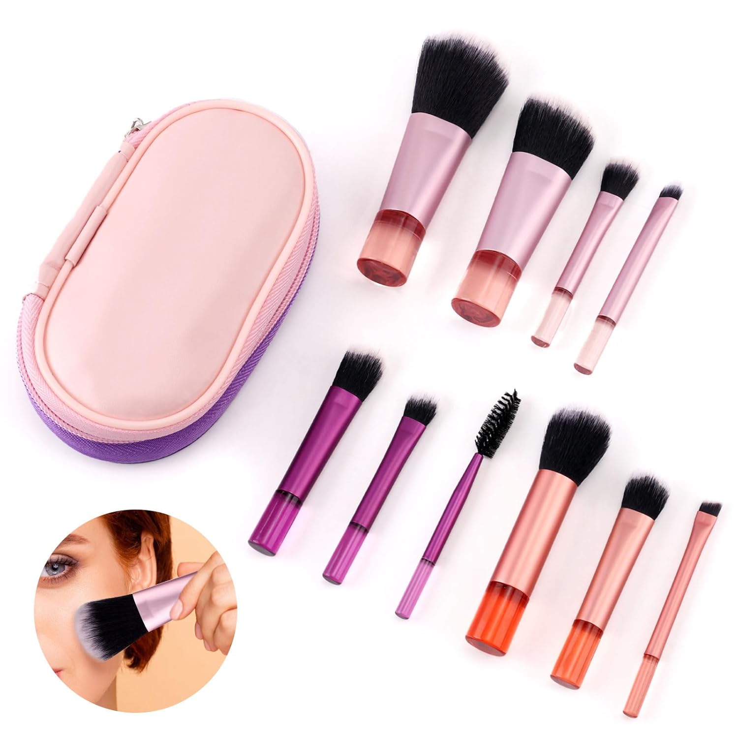 Set Kit Brocha Maquillaje con estuche