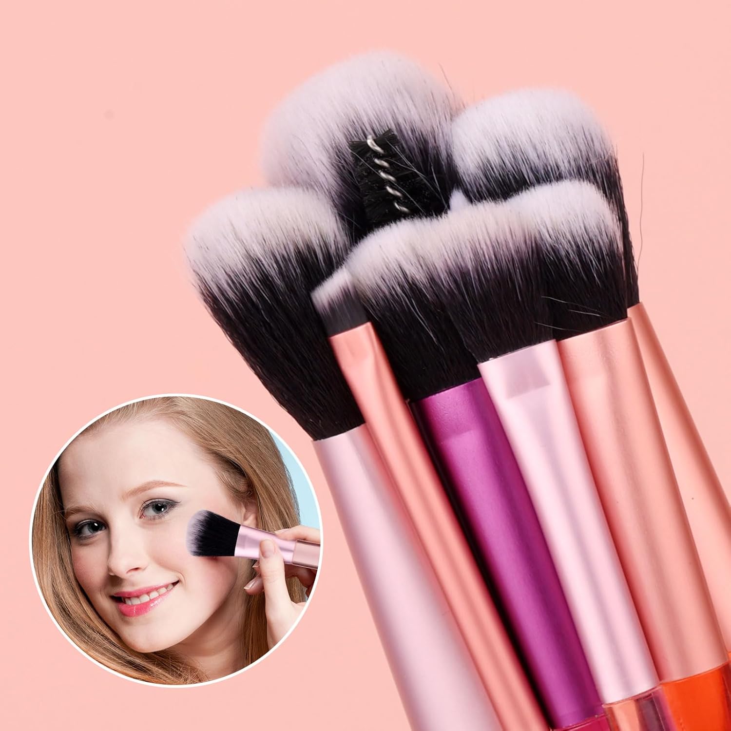Set Kit Brocha Maquillaje con estuche