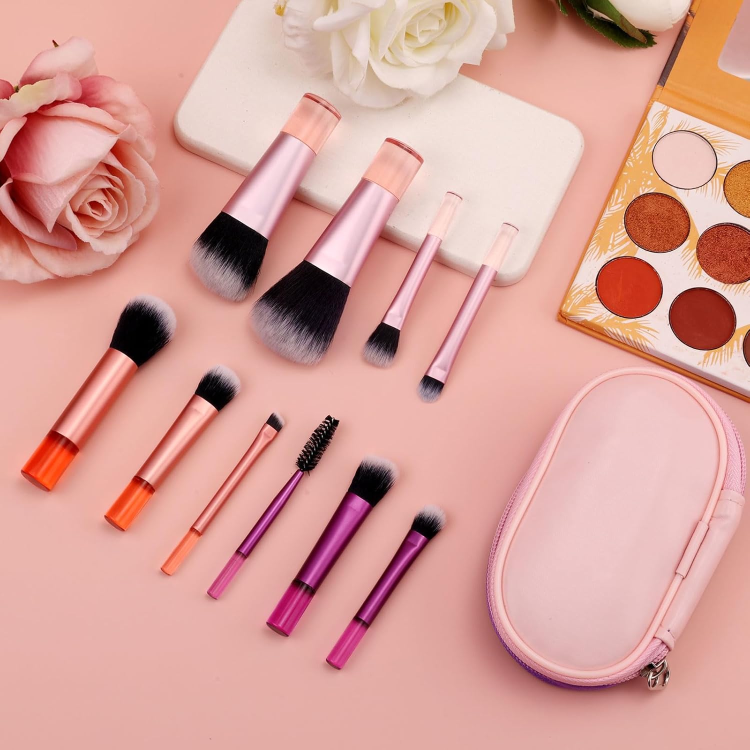 Set Kit Brocha Maquillaje con estuche