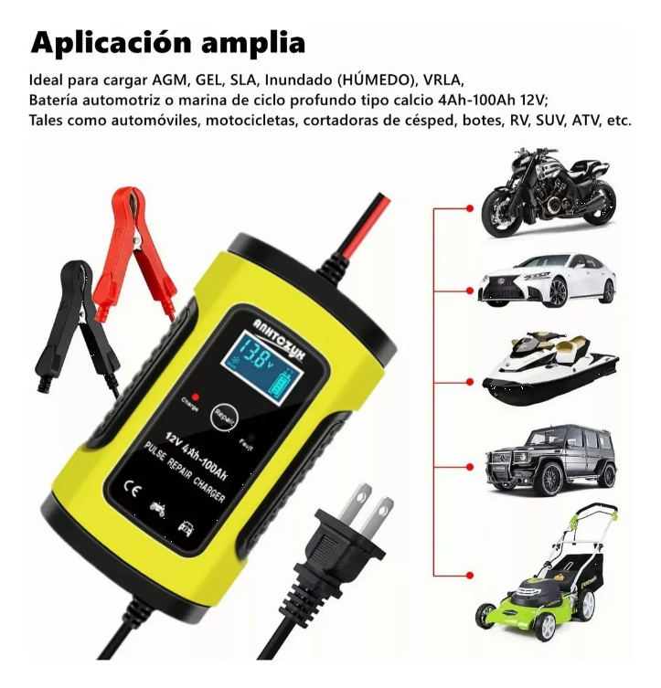 Cargador Inteligente De Baterías 12v Motos Y Automóviles