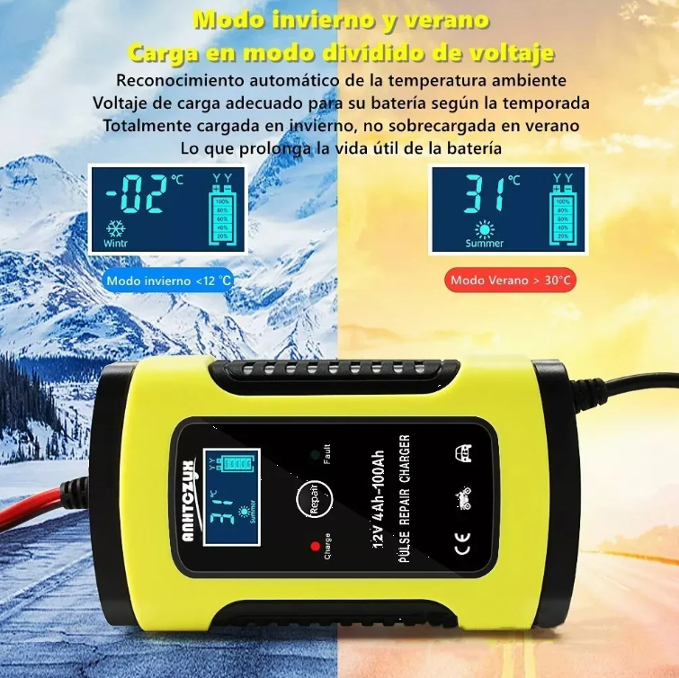 Cargador Inteligente De Baterías 12v Motos Y Automóviles
