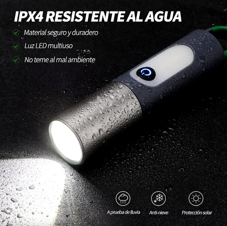 Linterna LED Recargable Alta Potencia y Modo Lampara Portable