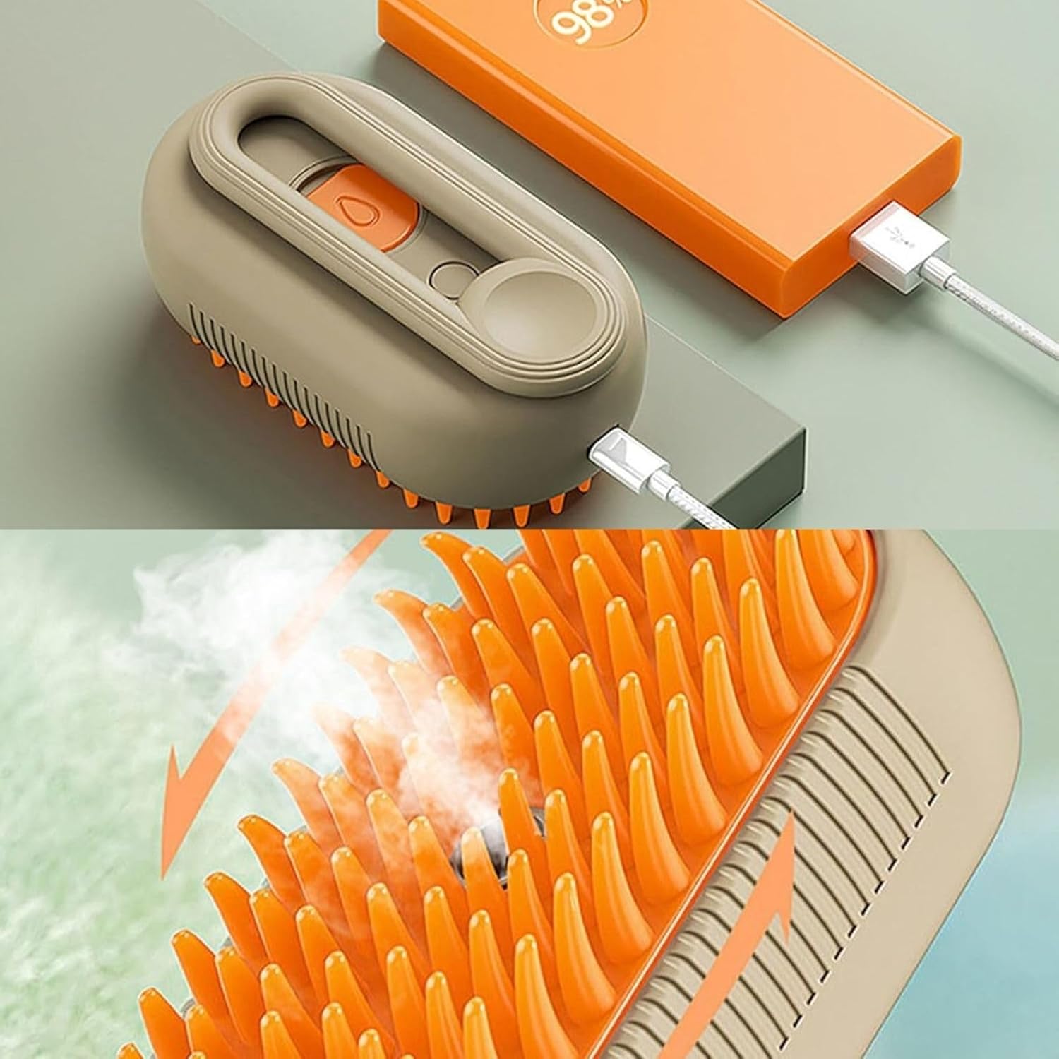 Cepillo De Vapor Multifuncional 3 En 1 Para Gatos Y Perros Recargable