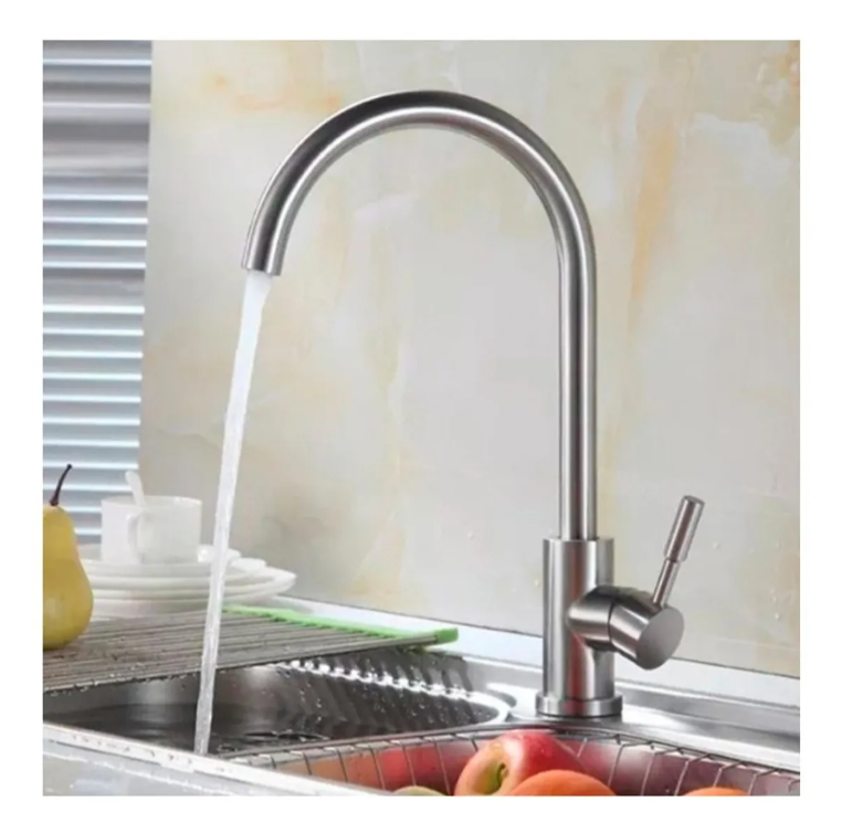 Llave Grifería Lavaplatos de Curva Elegante Acero Inoxidable