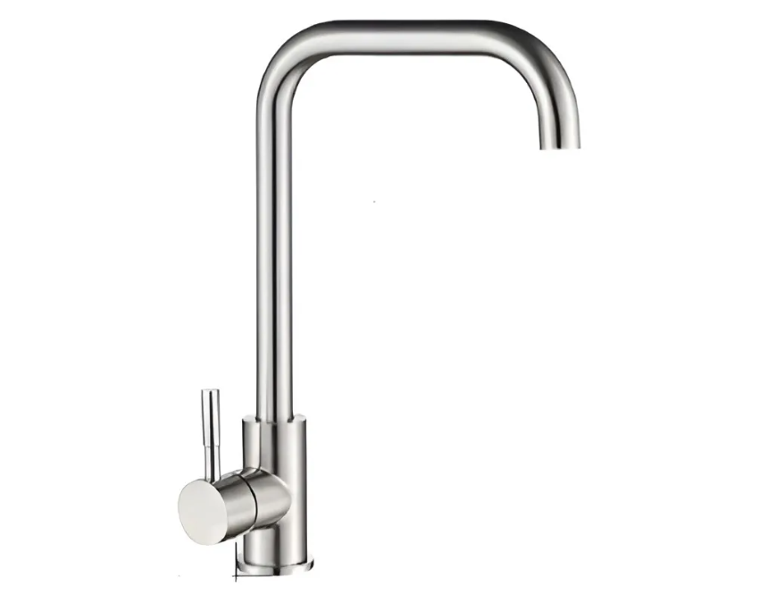 Llave Grifería Lavaplatos Larga Elegante Giratorio de Acero Inoxidable