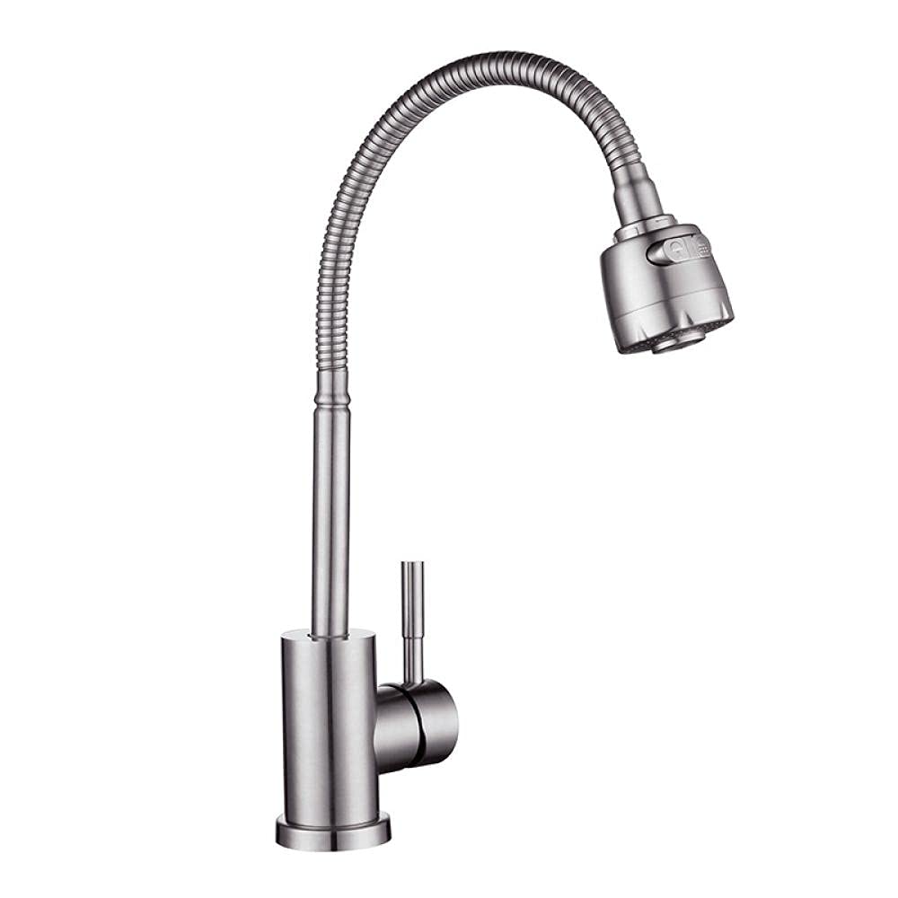 Llave Grifería Lavaplatos FLEXIBLE Elegante Giratorio de Acero Inoxidable 
