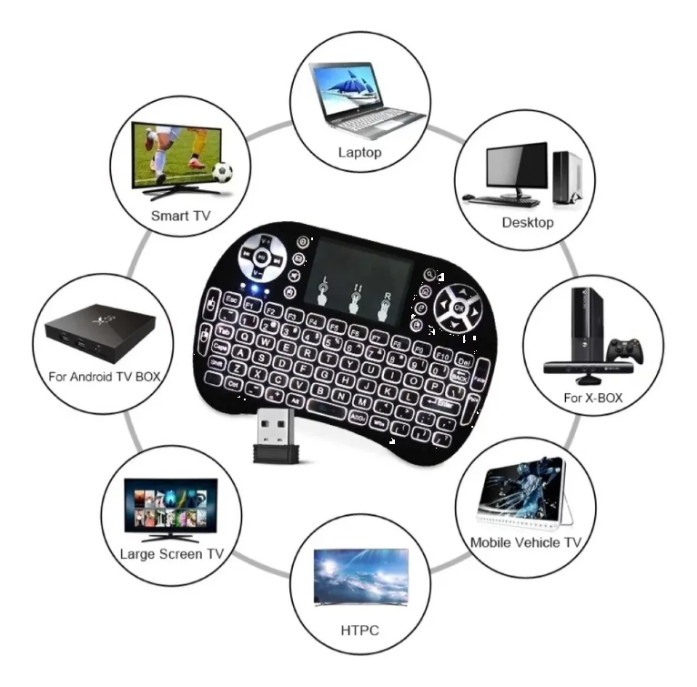 Mini Teclado Inalámbrico Bluetooth Recargable Control Tv