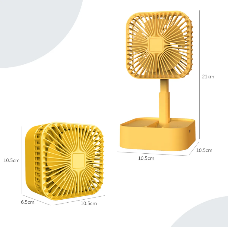 Ventilador Recargable Portátil Plegable 3 Velocidades y Aroma