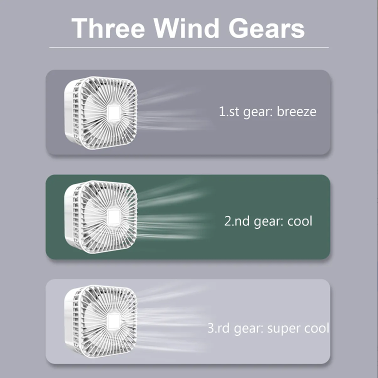 Ventilador Recargable Portátil Plegable 3 Velocidades y Aroma