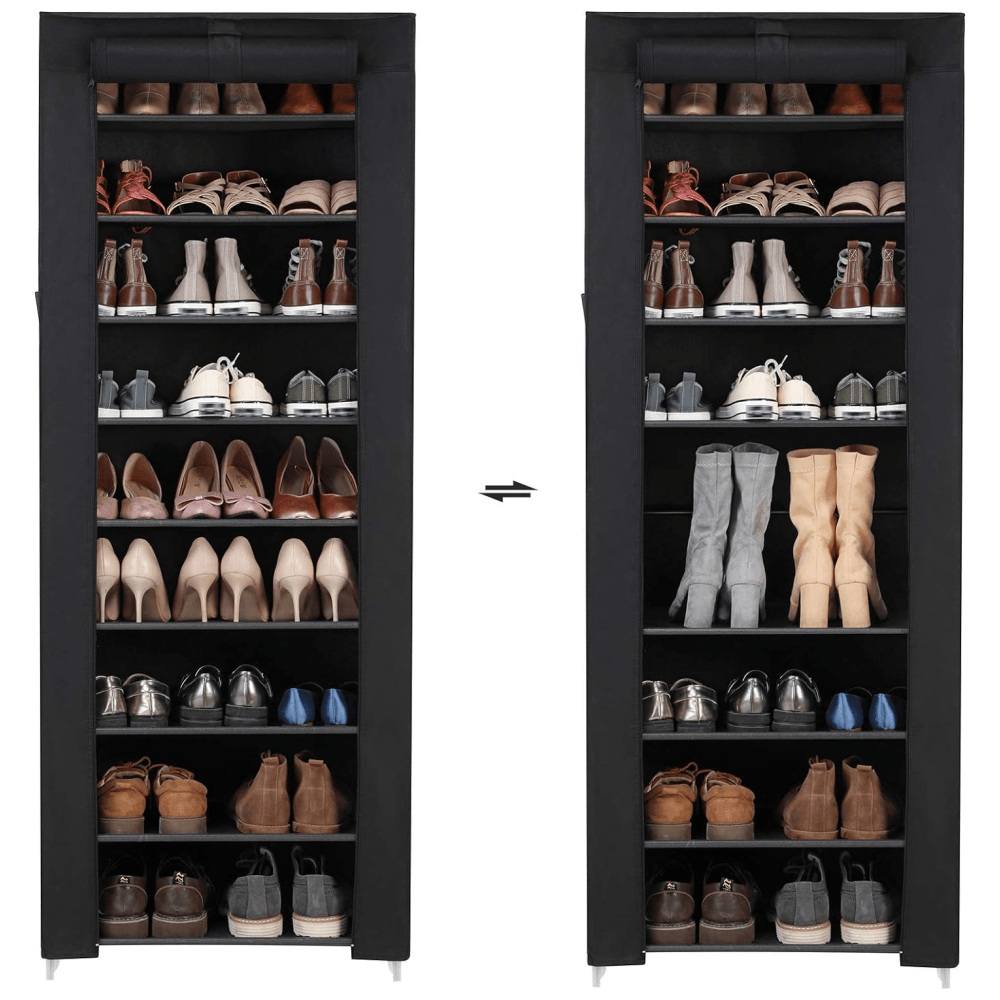 Zapatera Organizador 9 Niveles Capacidad 27 Pares Closet Zapato Tela Impermeable Cubierta Enrollable