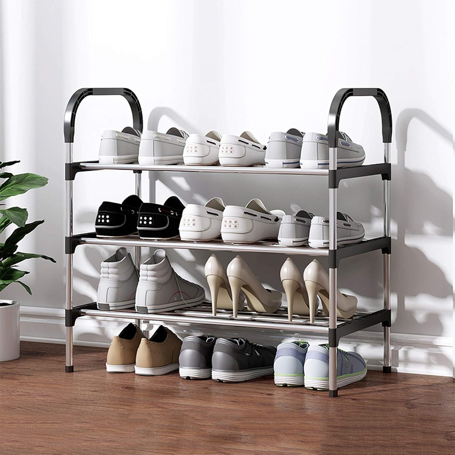 Zapatera Organizador De 4 Niveles Metálico Armario portable  