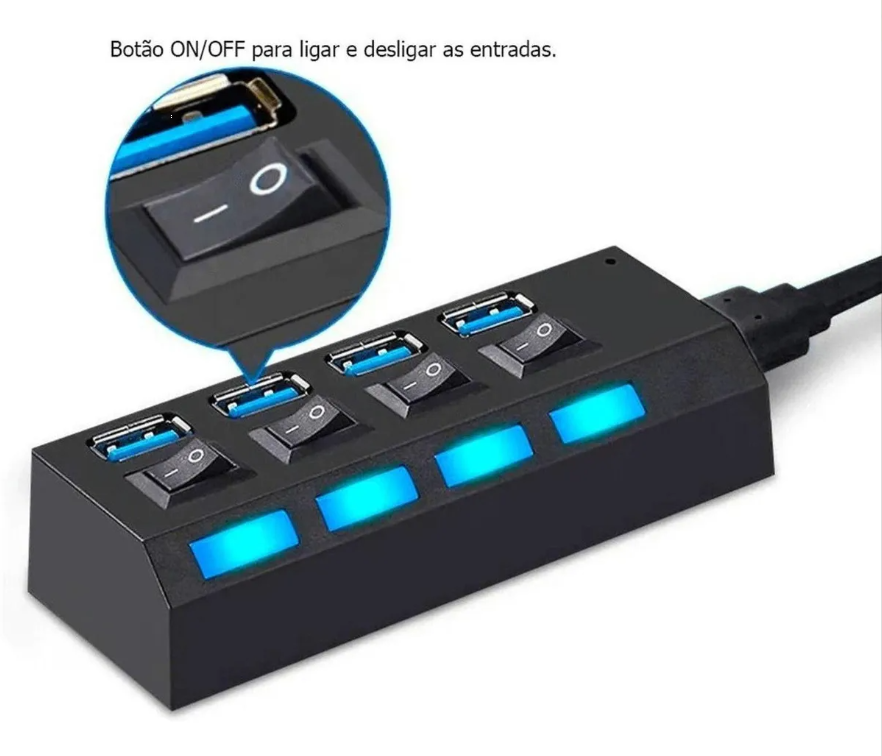 Adaptador Conectores Multi puertos Usb Pendrive Laptop Pc 4 USB