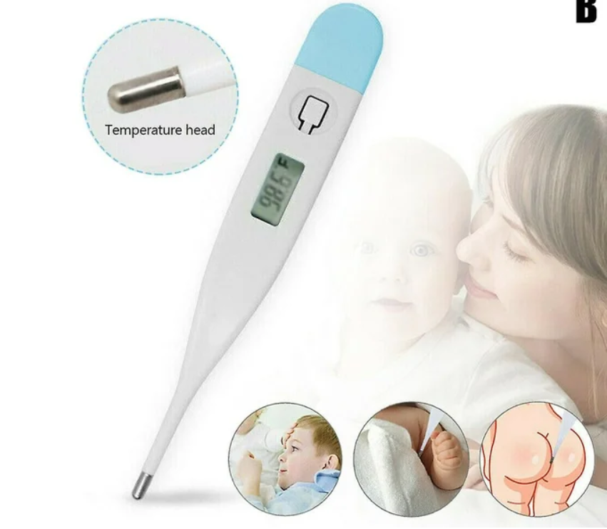 Termómetro Digital Con Alarma Automático Pantalla LCD Oral y Axilar 