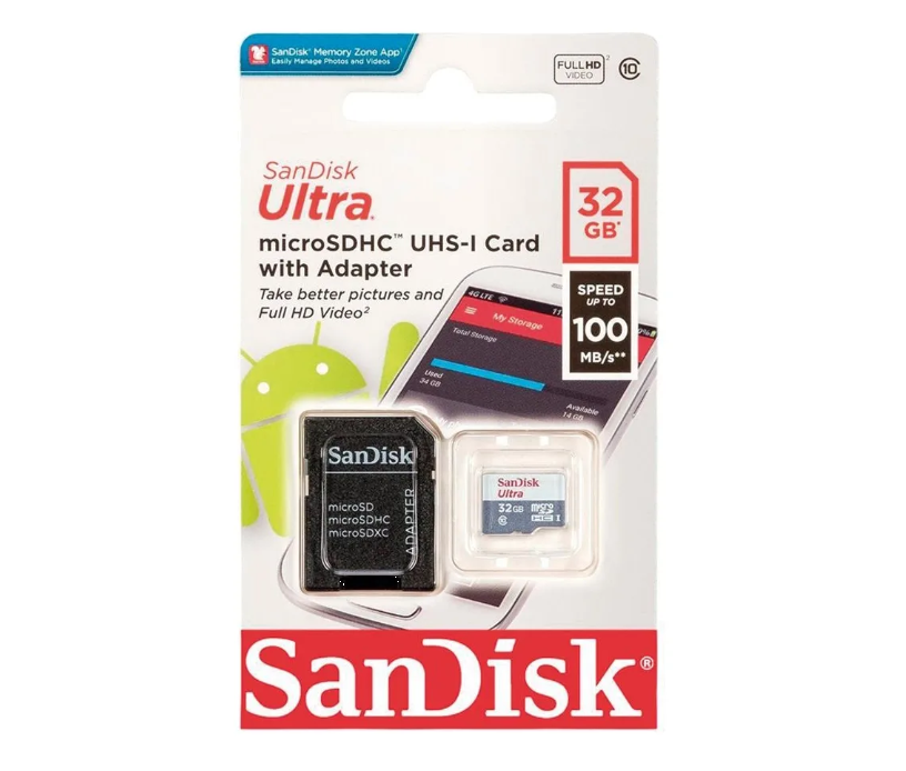 Memoria Micro Sd SanDisk 32gb 100mb/s Clase 10 Original