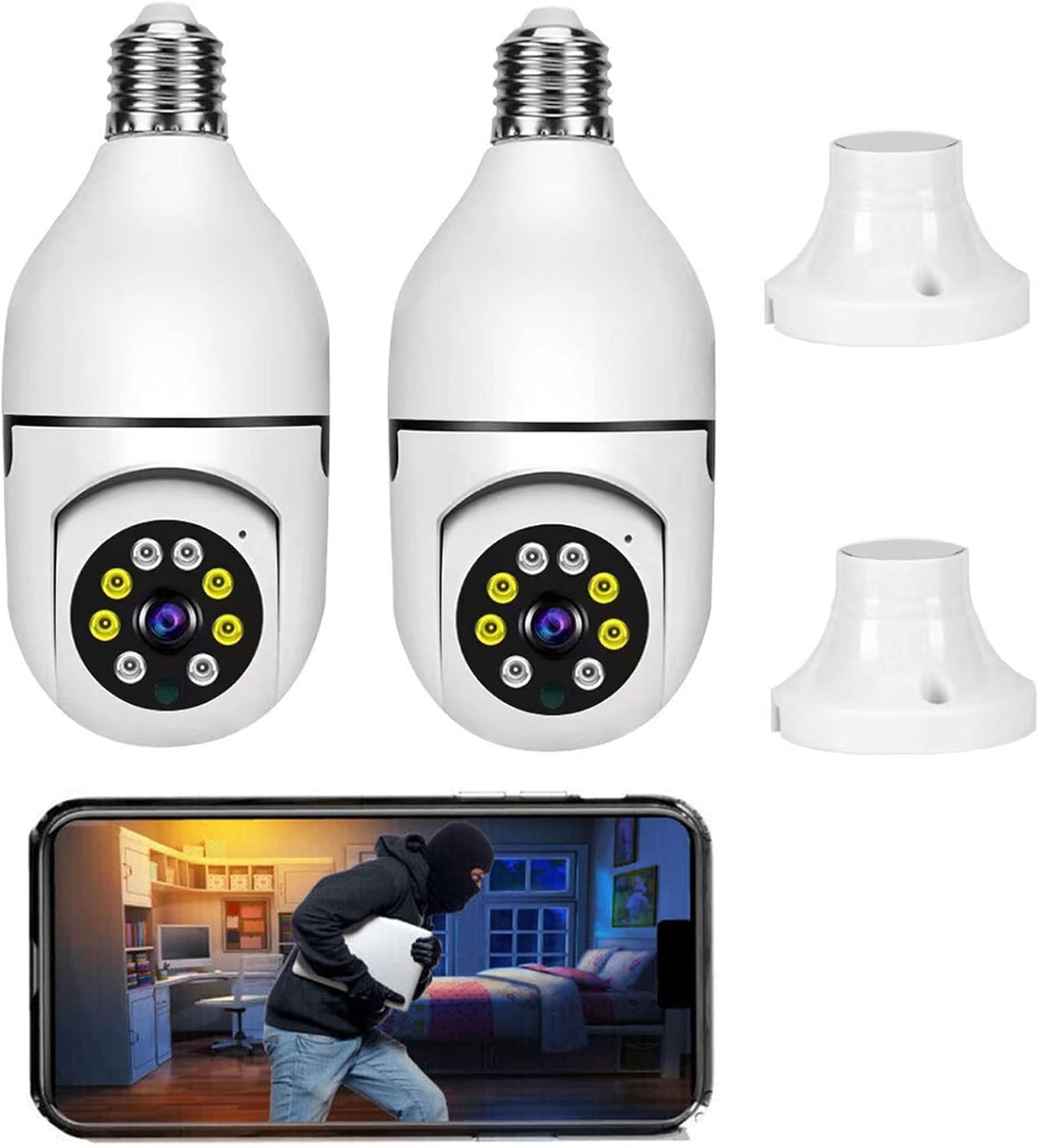 Cámara Bombillo De Seguridad Ip Inalámbrica Robótica Wifi
