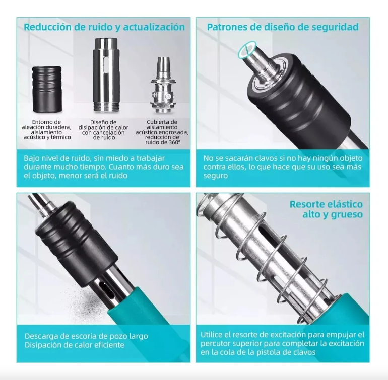 Pistola De Remachadora Presión Manual de Impacto Clavos Acero