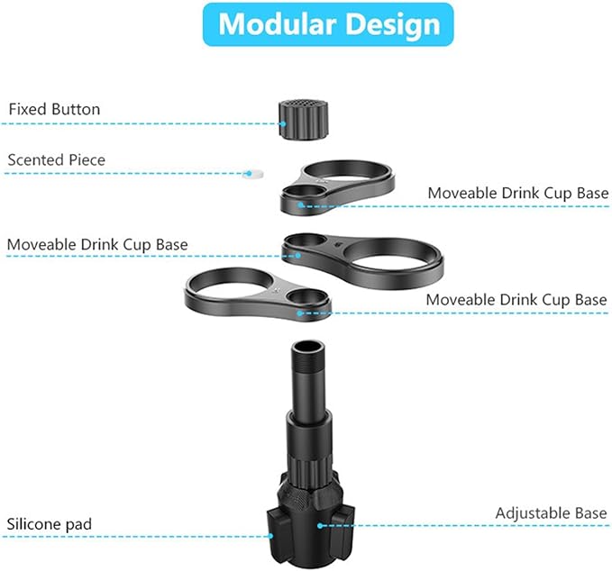 Porta Vaso Ajustable 3 Vasos Para Carro Camioneta 360 grados