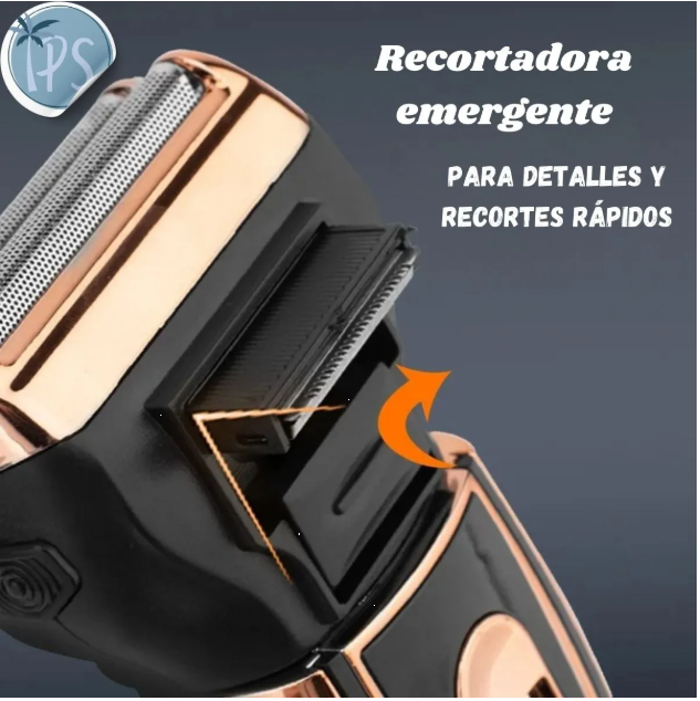 Maquina De Afeitar Inalambrica Waikil 3 En 1 Recargable Dorada