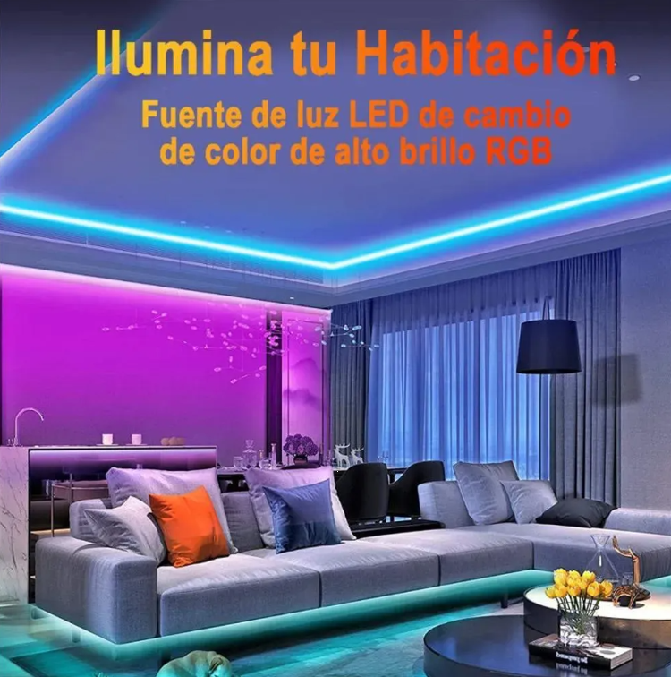 Cinta de Luz led RGB Rollo 5 Metros con Control 2835