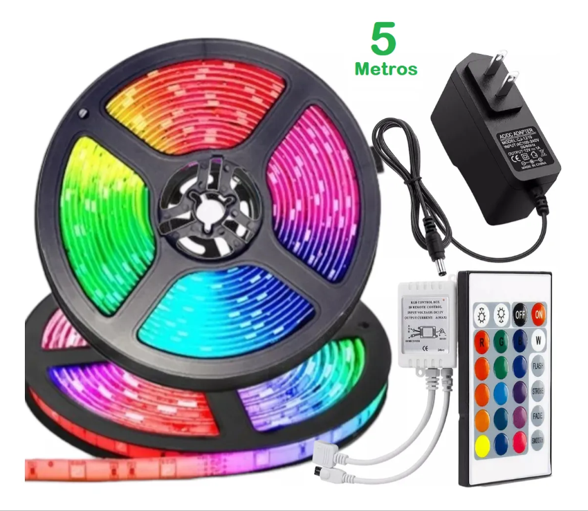 Cinta de Luz led RGB Rollo 5 Metros con Control 2835