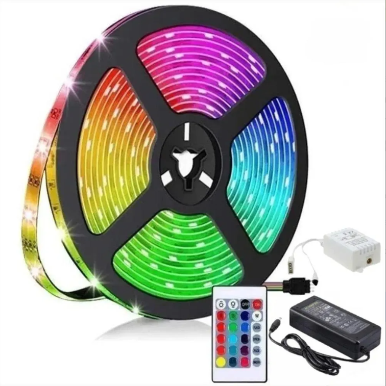 Cinta De Luz Led Rgb Rollo 5 Metros Con Control 5050