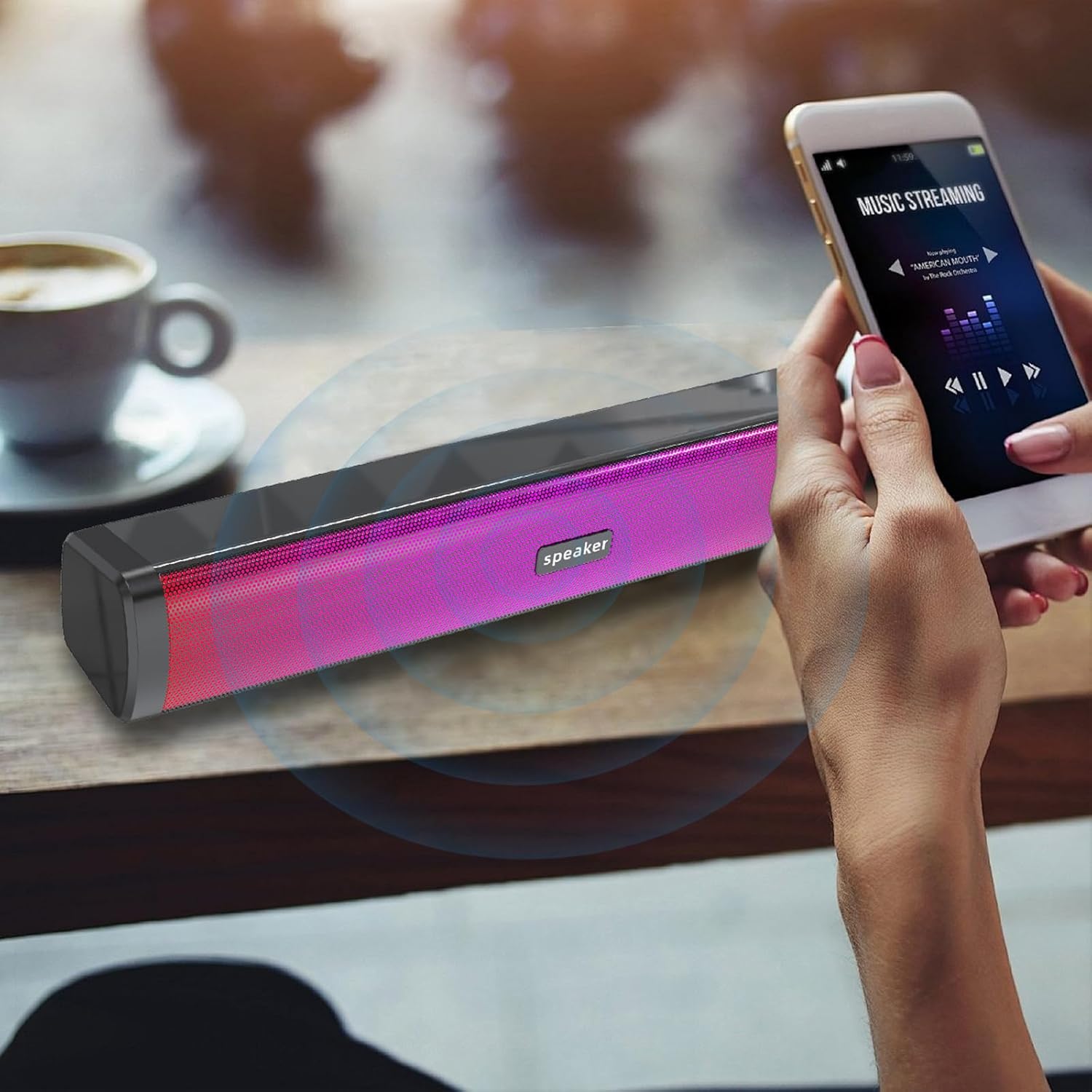 Corneta Bluetooth Barra de sonido Inalambrica RGB Portatil USB